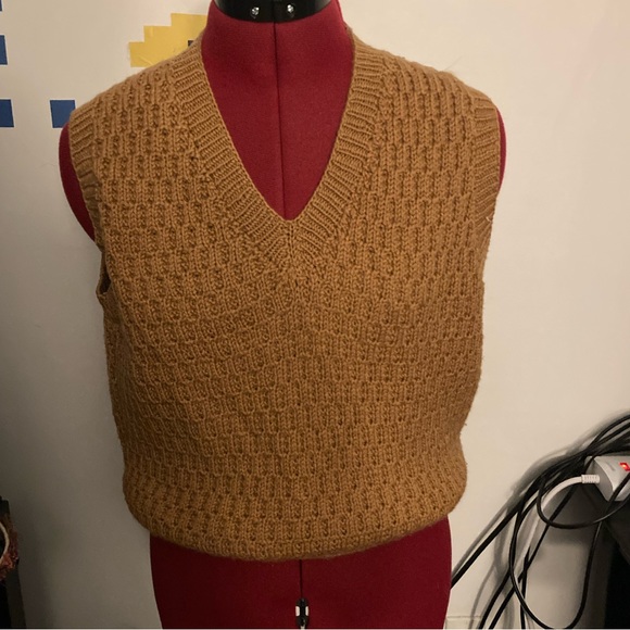 Brown knit sweater vest. - Picture 2 of 2